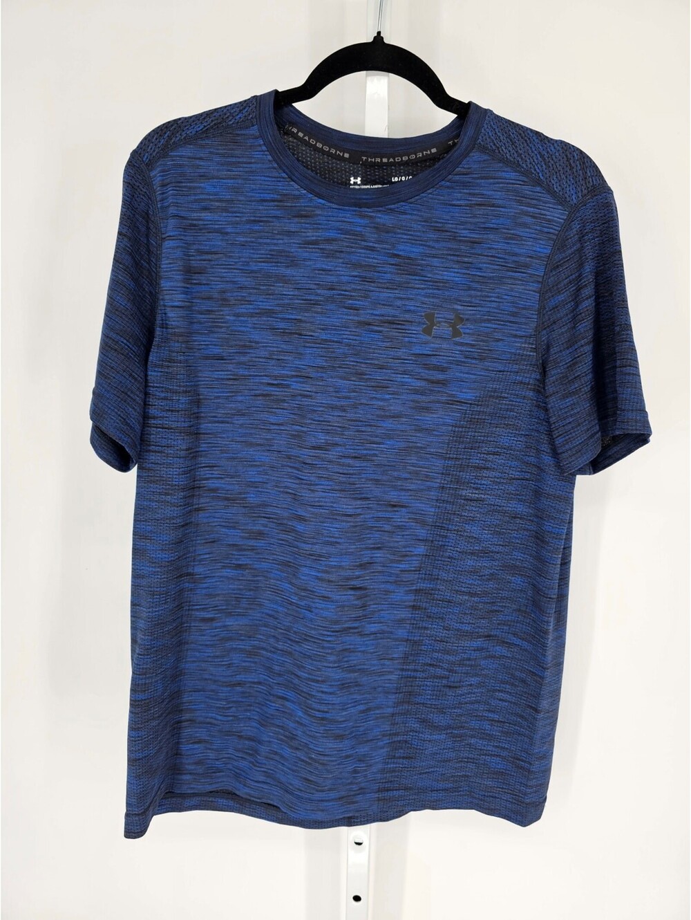 Under Armour Threadborne Mens L Fitted Short Sleeve Athletic T Shirt Dark Blue